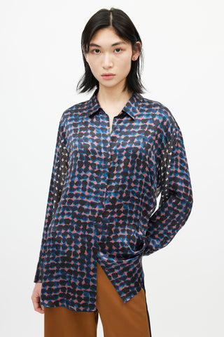 Dries Van Noten Black & Multicolour Polka Dot Silk Shirt