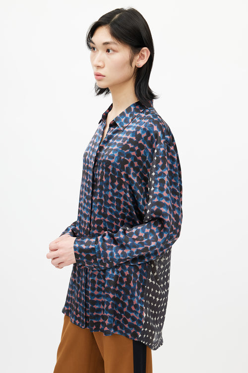 Dries Van Noten Black & Multicolour Polka Dot Silk Shirt