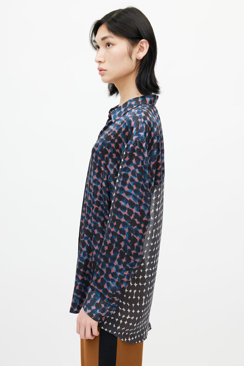 Dries Van Noten Black & Multicolour Polka Dot Silk Shirt