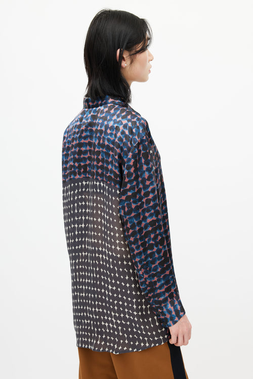 Dries Van Noten Black & Multicolour Polka Dot Silk Shirt