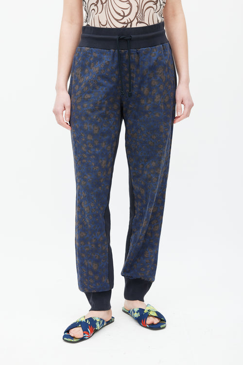 Dries Van Noten Black & Multicolour Quilted Printed Trouser