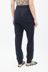 Dries Van Noten Black & Multicolour Quilted Printed Trouser