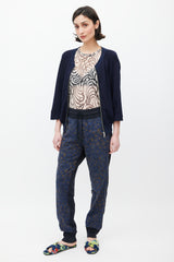 Dries Van Noten Black & Multicolour Quilted Printed Trouser