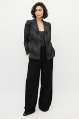 Dries Van Noten Black & Multicolour Striped Blazer