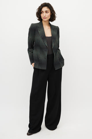 Dries Van Noten Black & Multicolour Striped Blazer