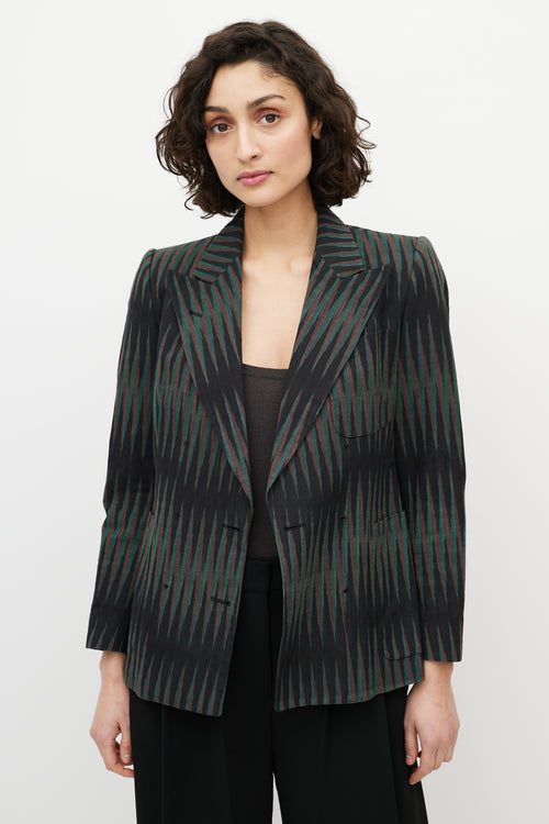 Dries Van Noten Black & Multicolour Striped Blazer