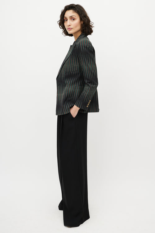 Dries Van Noten Black & Multicolour Striped Blazer