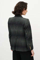 Dries Van Noten Black & Multicolour Striped Blazer