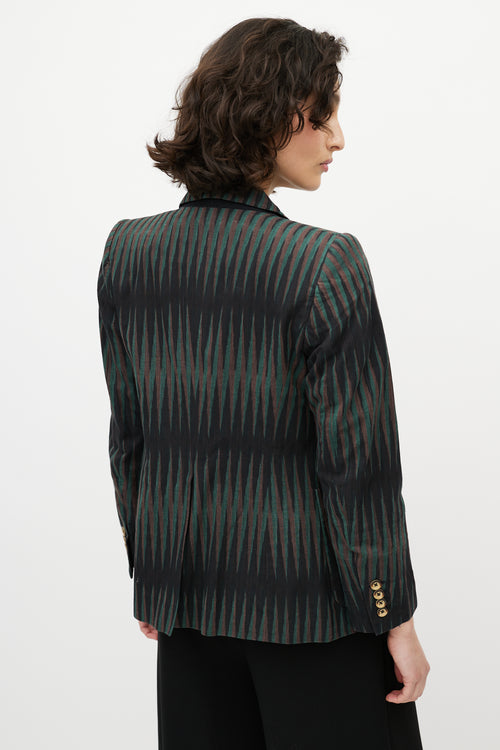 Dries Van Noten Black & Multicolour Striped Blazer