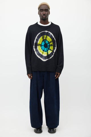 Dries Van Noten Black & Multicolour Wool Tie Dye Sweater