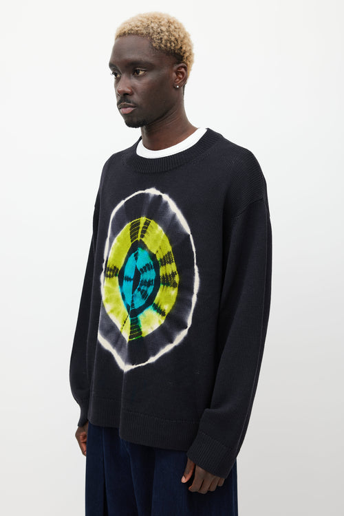 Dries Van Noten Black & Multicolour Wool Tie Dye Sweater