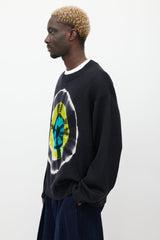 Dries Van Noten Black & Multicolour Wool Tie Dye Sweater