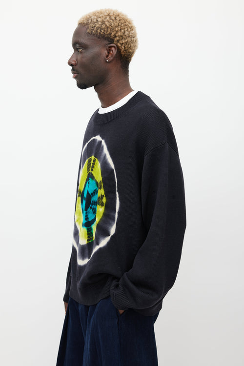 Dries Van Noten Black & Multicolour Wool Tie Dye Sweater