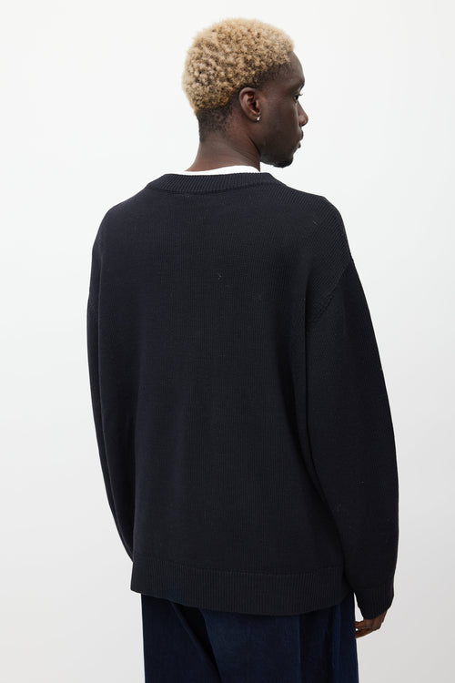 Dries Van Noten Black & Multicolour Wool Tie Dye Sweater