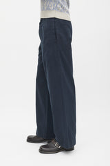 Dries Van Noten Black & Pink Pinstripe Wide Leg Trouser