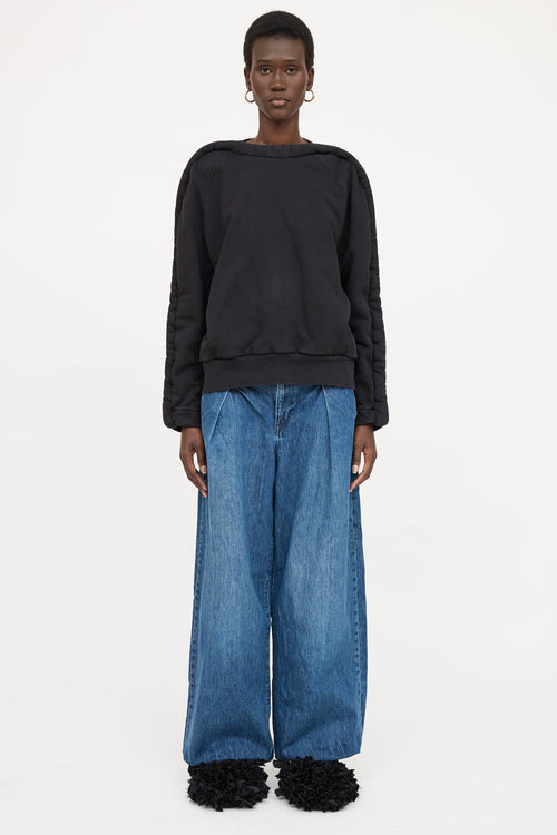 Dries Van NotenBlack Cotton Padded Sweater
