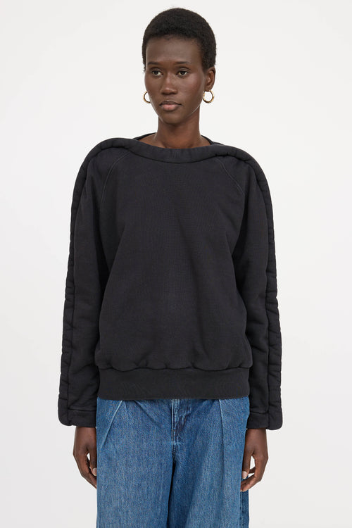 Dries Van NotenBlack Cotton Padded Sweater
