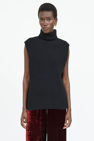 Dries Van Noten Wool Sleeveless Turtleneck Vest