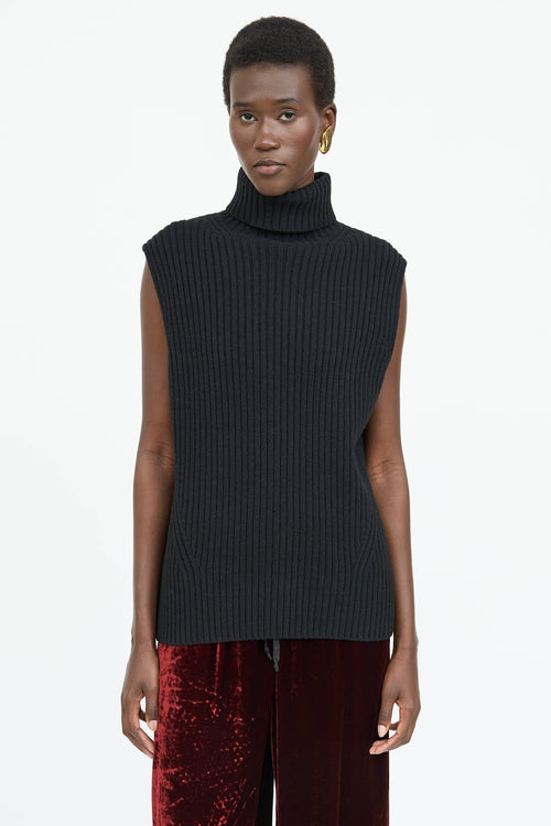 Dries Van Noten Wool Sleeveless Turtleneck Vest