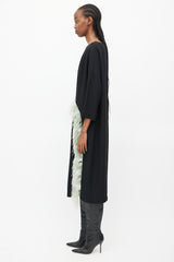 Dries Van Noten Black & Teal Cady Feather Dress