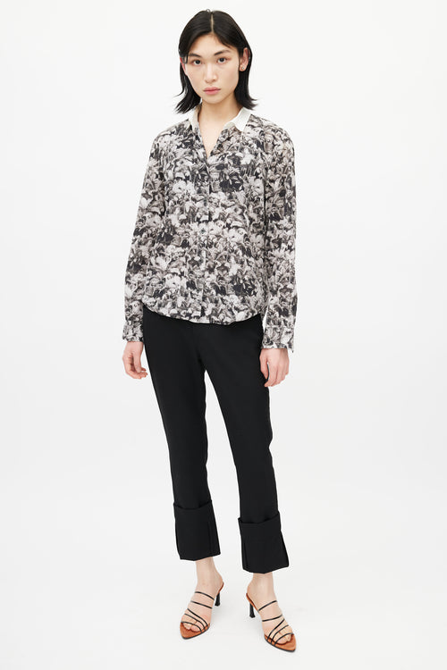 Dries Van Noten Black & White Floral Shirt