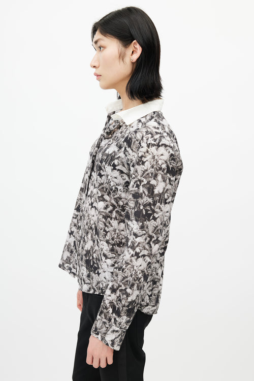 Dries Van Noten Black & White Floral Shirt