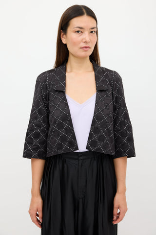 Dries Van Noten Black & White Geometric Open Blazer