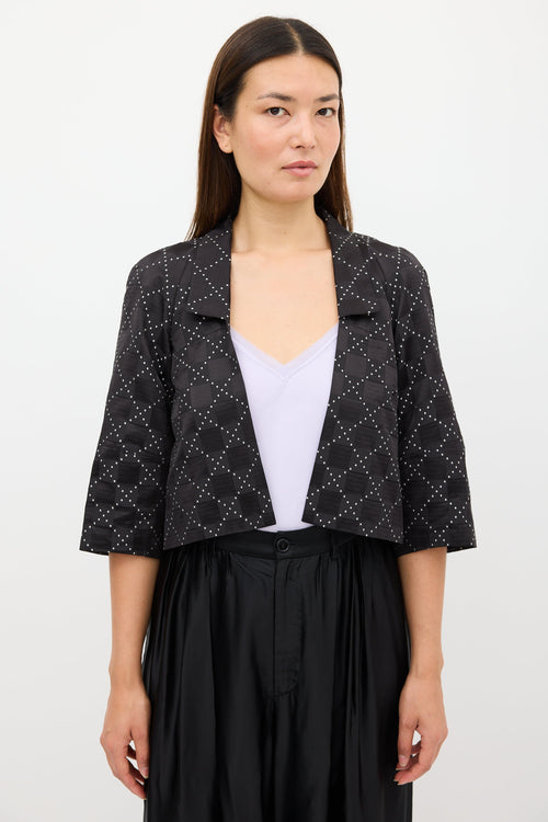 Dries Van Noten Black & White Geometric Open Blazer