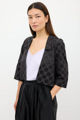 Dries Van Noten Black & White Geometric Open Blazer