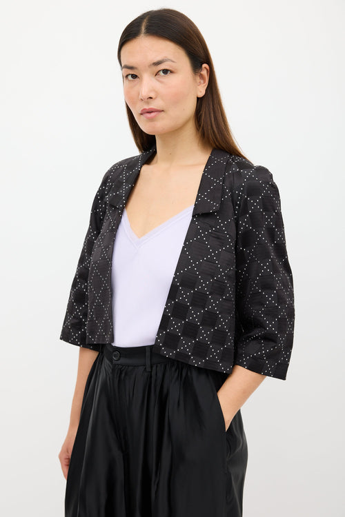 Dries Van Noten Black & White Geometric Open Blazer