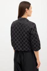 Dries Van Noten Black & White Geometric Open Blazer
