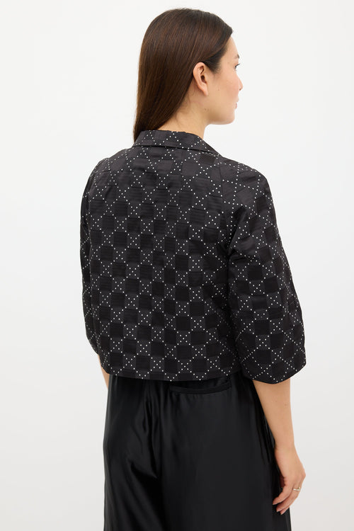 Dries Van Noten Black & White Geometric Open Blazer