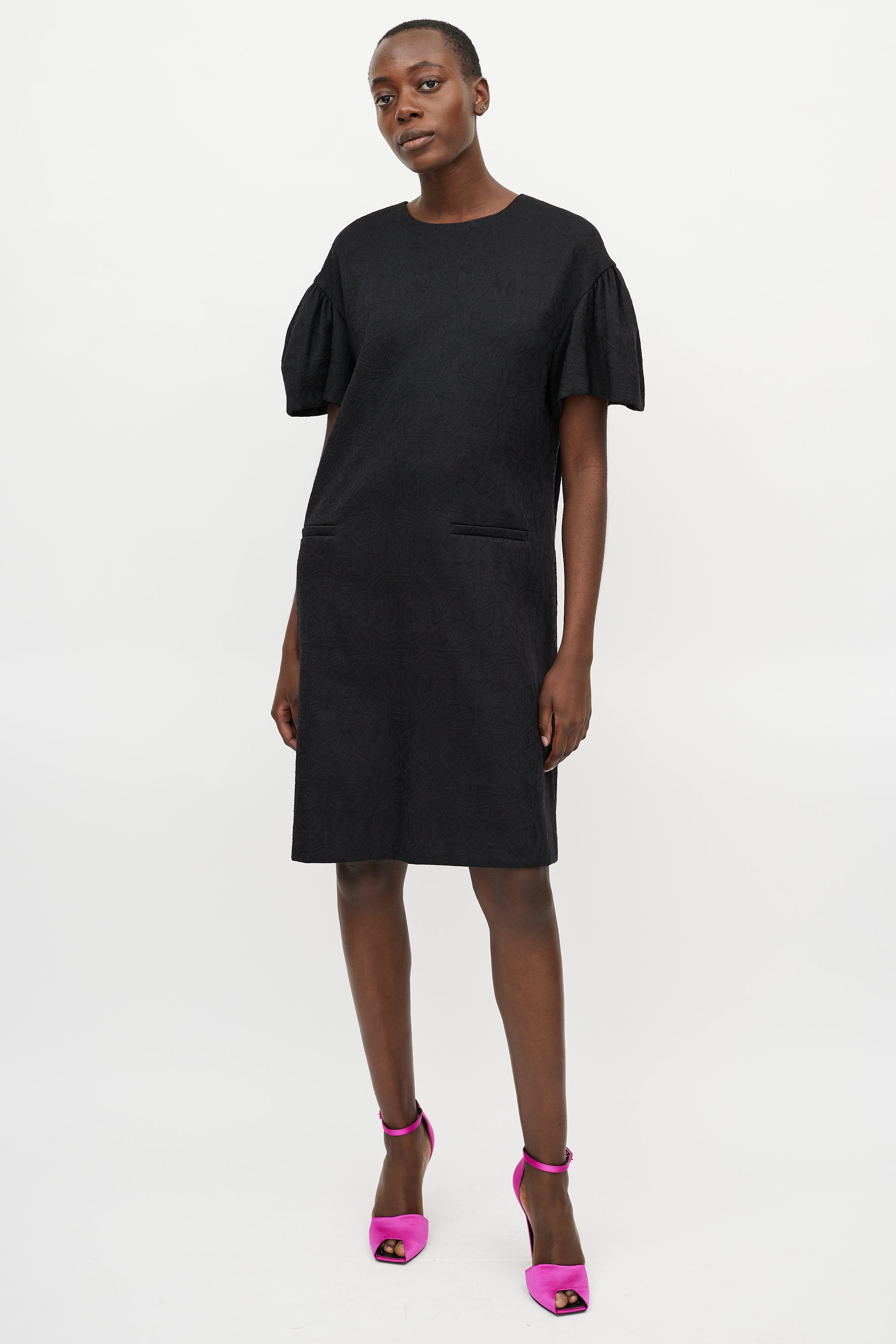 Sequin-Collared Wool Sweater Dress: Women's Designer Dresses | Tory Burch