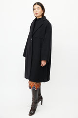 Dries Van Noten Black Wool Quilted Coat