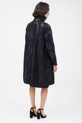 Dries Van Noten Black Wool & Sequin Paisley Coat