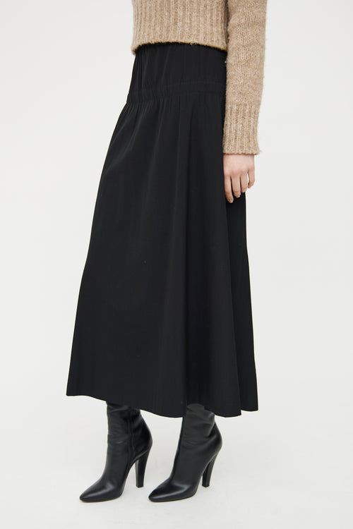 Dries Van Noten Black Wool Maxi Skirt