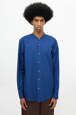 Dries Van Noten Blue Band Collar Shirt