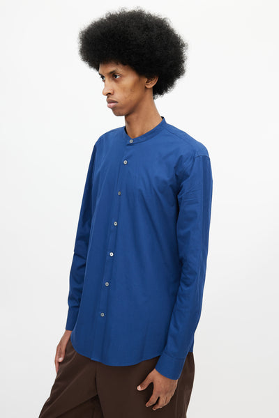 Dries Van Noten // Blue Band Collar Shirt – VSP Consignment