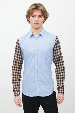 Dries Van Noten Blue Cotton Button Down Shirt