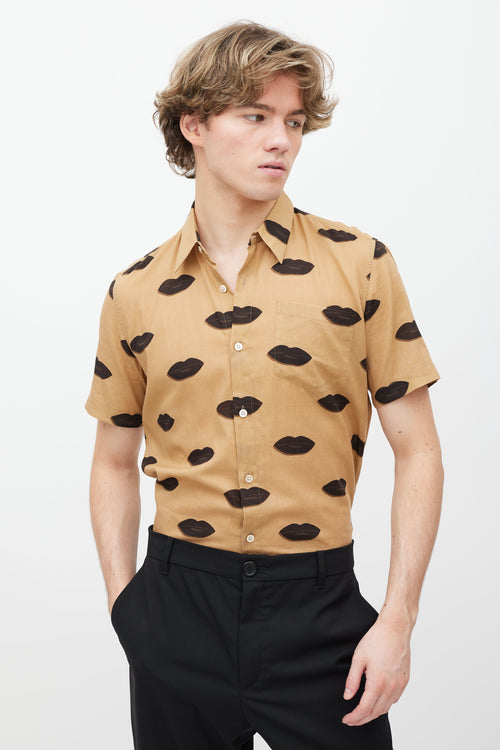 Dries Van Noten Brown Cotton Button Down Shirt
