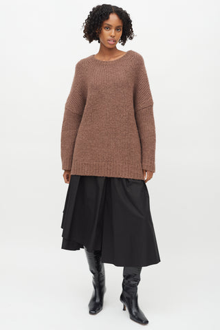 Dries Van Noten Brown Knit Oversized Sweater