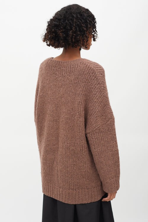Dries Van Noten Brown Knit Oversized Sweater
