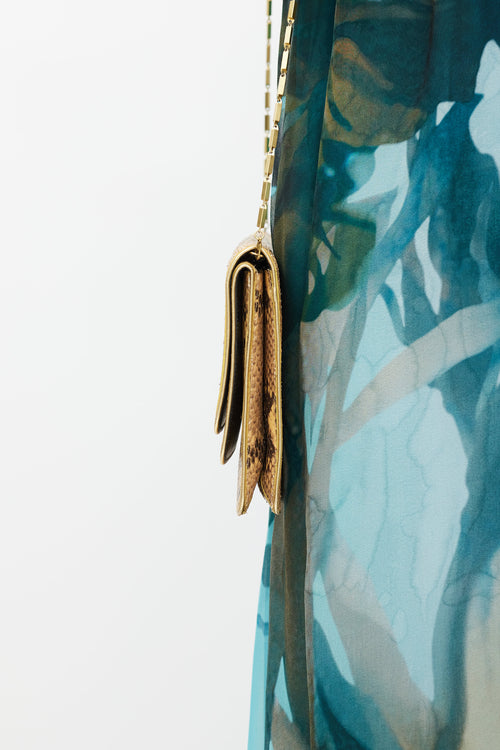 Dries Van Noten Brown & Multicolour Embossed Leather Bag