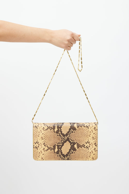 Dries Van Noten Brown & Multicolour Embossed Leather Bag