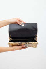 Dries Van Noten Brown & Multicolour Embossed Leather Bag