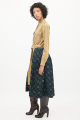 Dries Van Noten Brown & Multicolour Jacquard Overlay Shirt Dress