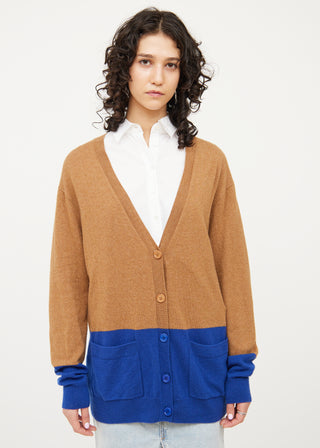 Dries Van Noten Brown & Blue Button Long Sleeve Cardigan