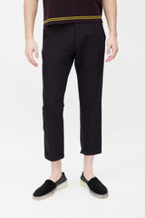Dries Van Noten Burgundy & Blue Wool Pants