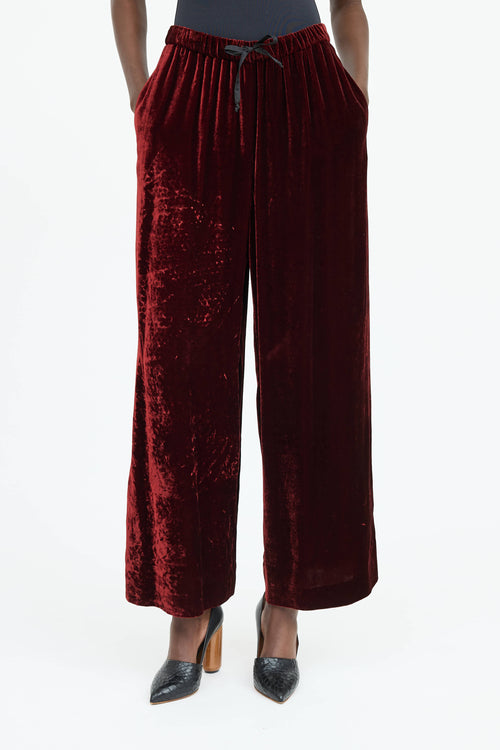 Dries Van Noten Velvet Wide Leg Pant