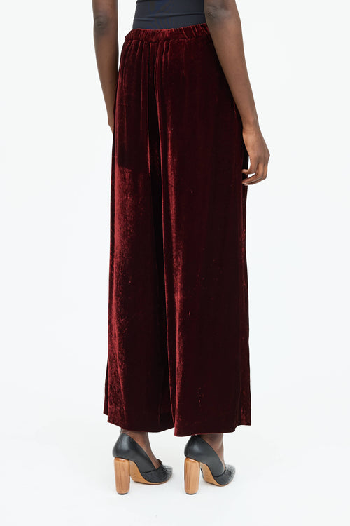 Dries Van Noten Velvet Wide Leg Pant